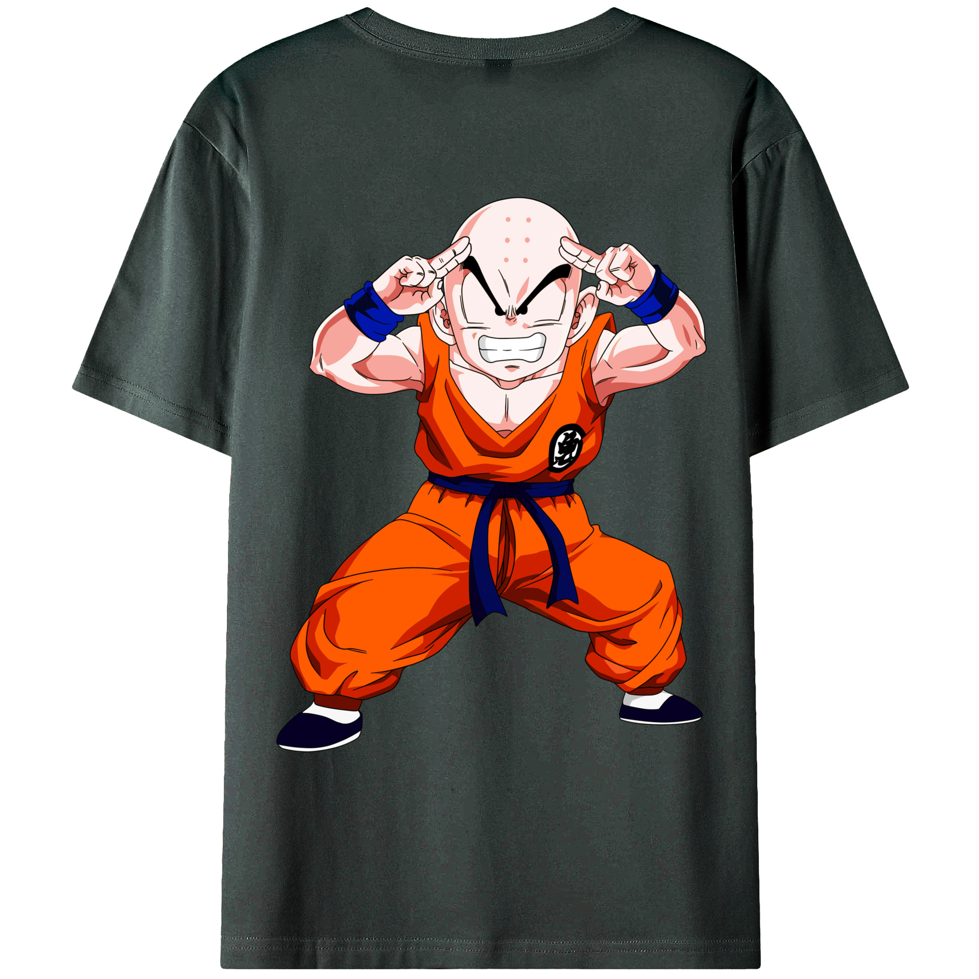 （画像用） ドラゴンボール クリリン DRAGON BALL krillin 綿100％ メンズ半袖Tシャツ（バックプリント） 通気性